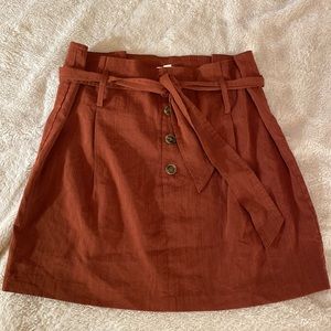 Sky and Sparrow Burnt Orange Button Up Paperbag Skirt Size 11